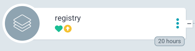 The registry node showing that it is healthy, but out of sync for now.